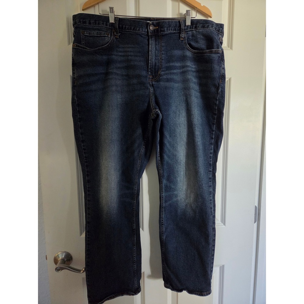 Old Navy Straight Built In Flex Jeans Men Size 42x30 Dark Wash Cotton Blend